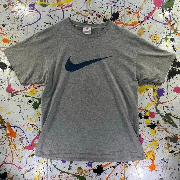 Vintage Made in USA 🇺🇸 Nike ✅ T-Shirt (White Tag) Center Swoosh - Picture 1 of 3